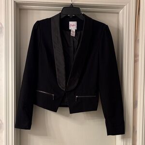 Candie's Black Blazer with Satin Lapels